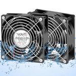 WDERAIR 12V DC Waterproof and MoistureProof IP67 Rated 120mm x 38mm High Airflow Exhaust Cooling Fan for rv Fridge/Grow Tent/Greenhouse/Crawlspace/Boat/Ventilation 3000RPM 2-Pack