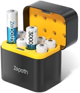 Zepath Lithium Batteries aa 8 Pack with Fast Charger, 3000mWh High Capacity Rechargeable aa Batteries Lithium 1.5V Constant Volt Double a Batteries 1600+ Cycles