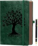ZXHQ A5 360 Pages Lined Journal Notebooks with Pen, Journals for Women Men Writing Notebook, Tree of Life Design, Fine Inner Pocket - Dark Green
