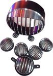 BULLKARTZONE Bike Headlight Grill Classic Bullet, 350, 500 Heavy Duty Metal Bullet Head Light Grill (Black)