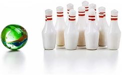 Kicko Miniature Bowling Game Set - 12 Pack 1.5 Inch Deluxe - for Kids, Playing, Party Favors, Fun, Boys, Girls, Bowlers Etc.