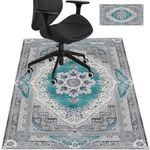 Fullin Office Chair Mat for Hardwood/Tile Floor,60"x48"Computer Gaming Chair Mat with Mouse Pad. Under Desk Rug Protector for Rolling Chair, Low Pile Carpet Floor Mat-No Divot/Anti-Slip/Easy Clean