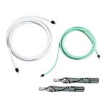 Crossrope Get Lean Set - Weighted Jump Rope- 1/4 LB and 1/2 LB Ropes - Slim Handles - Large