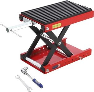 Garveetech Motorcycle Lift Jack - 1200LBS Heavy Duty Scissor Stand with Wide Deck & Safety Pin, Ideal for Dirt Bikes, Atvs, Street Bikes & Cruiser Motorcycles, Thickened Rubber Pad for Stability