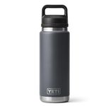 YETI Rambler Bottle Chug, Vaccum Insulated Stainless Steel Bottle with Leakproof Chug Cap, Charcoal, 26 oz (769ml)