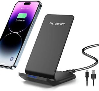 Wireless Charger Fast Wireless Charging Stand Compatible with iPhone 16 15 14 13 12 11 (Plus,Pro,Pro Max,Mini)/XS/XR/X,Samsung Galaxy S25 S24 S23 S22 S21 S20(Ultra,Plus)/Note 20/10,Pixel 9/87/6 Pro