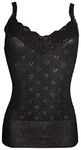 SNOWDROP Ladies Thermal Sleeveless Camisole Vest Winter Underwear Black (Large 12-14 UK)