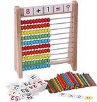 Cltoyvers Wooden Abacus for Kids Ma