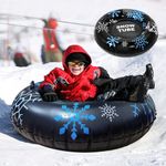 Yirochan Snow Tube, 45 inch Inflatable Snow Tube with Handles, 0.6mm Thicker Heavy Duty Inflatable Sledge for Kids Adults Winter Outdoor Snow Games Skiing Skating Sledding