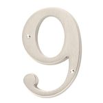 Baldwin 90679.150.CD 4.75-Inch House Number-9, Satin Nickel