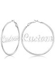 Custom Hoop Earrings for Women Stainless Steel Hypoalllergenic Statement Personalized Name Hoops 50mm