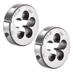 uxcell 1/2-28 UNEF Round Die, Machine Thread Right Hand Threading Die, Alloy Tool Steel Screw Thread Cutting Die, 2pcs