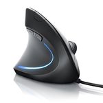 Vertical Ergonomic USB Mouse for left handed users - Optical Model - Mice with Ergonomic design - prevention against mouse arm tennis elbow - For Laptop Desktop PC Computer Macbook