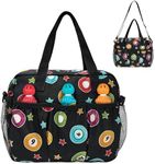 MYDAYS OUTDOOR Bingo Bag with Pockets for Daubers Dabbers,Handle Zipper Tote Bag Bingo Accessories,Dobbers Dotters Casino Bingo Game Accessories for Adults Seniors (Print)