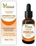 KOHAR NATURALS 100% Pure Vitamin E Oil 30,000 IU for Skin, Face, Body, Hair & Nail moisturiser. 30 ml (pack of 1)