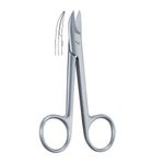 Beebee Crown Scissor, Curved, 1 Side Serrated, 10.5cm/4.25"