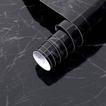 Arthome Black Marble Contact Paper,43.5cmx305cm Self Adhesive Wallpaper,Peel and Stick Black Paper Removable Decorative Film for Desk,Kitchen,Countertop,Cabinet,Shelf Liner,Waterproof Vinyl Sticker