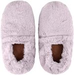 Microwavable Slippers for Women and Men - Heated Booties Warming Slippers for Heat Therapy | Microwave Heated Foot Warmers/Socks -Comfortable Heated Slippers Woman and Men, Light Grey, 1 Pair (Pack of