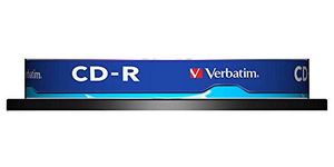 Verbatim 43437 CD-R 700MB 80 Minute 52x Recordable Blank Disc (Pack of 10 Disc Cake Box Spindle)