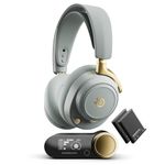 SteelSeries Arctis Nova Elite - Hi-Res Wireless Gaming Headset - 96kHz/24bit - Carbon Fiber Speakers - ANC - AI Noise Rejection - App - 2.4GHz + BT - Multi-Source Mix; OmniPlay PC+PS+Xbox - Sage&Gold