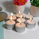 Floryn Decor Paraffin Wax Long Burning Tea Light Candles, 22g Each, 5-6 Hour Burn Time, Smokeless, Non-Toxic (Set of 30)