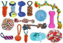 Agirav Tail Dog Toys + Dog Chew Toys + Puppy Teething Toys + Rope Dog Toy + Dog Toys for Small to Medium Dog Toys + Dog Toy Pack + Tug Toy + Dog Toy Set + Washable Cotton Rope for Dogs (Pack of 15)