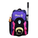 UNISTRENGH Professional Horse Riding Boot Bag Helmet Bag parent-child Equestrian Horse Riding Backpack with Hat Compartment (Purple, For Child)