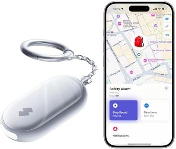 SwitchBot 130 dB Personal Safety Alarm for Women with Extra-Loud Siren & Strobe Light, Waterproof Self-Defense Keychain with Positioning & Notification for Women, College Girls, and Kids (White)