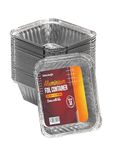 UrbanJungle 30 X Aluminium Foil Trays - Food Containers with Lids - Ideal for Storage, Baking, Roasting, BBQ, Cooking, Meal Prep Tray - Freezer Containers and Disposable Takeaway Containers (M, 30)