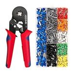 Holdfiturn Ferrule Crimping Tool Crimper Plier Set Wire Crimper Plier Set 0.25-10mm² AWG23-10 Self-Adjustable Cable Ratchet Wire Crimping Pliers with 800PCS Wire Terminal Crimp Connectors