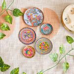 Ritualistic Madhubani Fridge Magnets- Set of 5 | Travel Souvenir | Refrigerator Magnet | Gifts | Decorative Items for Kitchen Fridge Magnets Set (Multicolor)