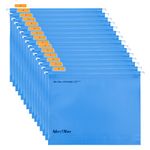 MerryNine 15 Pcs Hanging File Folders Letter Size, A4 Letter Size Bulk File Cabinet Folders with Tabs and Card Insert, PP Suspension Files for School Home Work Office Organization (Lake Blue)