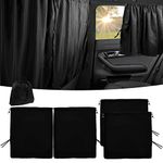 Car Divider Privacy Curtains, Universal Car Blackout Window Covers Sun Shades for Car Front Rear Side Windows, Removable Car Partition Curtains Car Accessories for Travel Camping Nap Sleeping