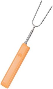 derYEP Electric Roasting Stick, Automatic Rotate BBQ Fork For Fire Pit, Chicken Wings Hotdogs Kebabs S'mores Roaster, Outdoor Camping Kit, Rotisserie Skewer, 34" 1 PACK (Orange)