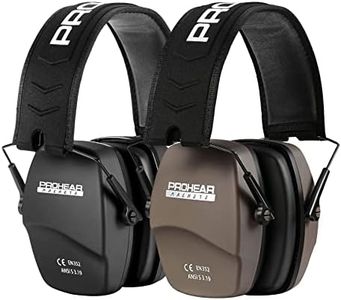 PROHEAR 016 Shooting Ear Protection Earmuffs 2 Pack, NRR 26dB for Gun Range, Hunting -Black and Brown