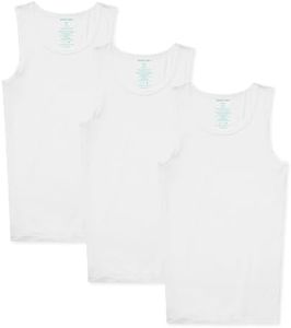 Tommy John Men's Second Skin Tank Top - 3 Pack - Stay Tuck Design - Soft Comfortable Slim Fit Undershirt (White, Medium)