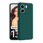 CEDO Redmi 13C (4G) / Poco C65 (4G) Back Cover | Camera Bump Protection & Inner Velvet Fabric Lining | Ultra Slim Matte Soft Rubberised Case Cover (Green)