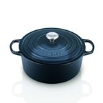 Le Creuset Signature Enamelled Cast Iron Round Casserole Dish With Lid, 20 cm, 2.4 Litre, Navy, 21177205214430