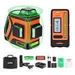 DOVOH Outdoor Laser Level with Receiver : Daylight High Visibility Laser Level 360 Self Leveling Up to 400ft Long Range 110mw High Power Green with Detector Outside Construction Landscaping, H3-360G