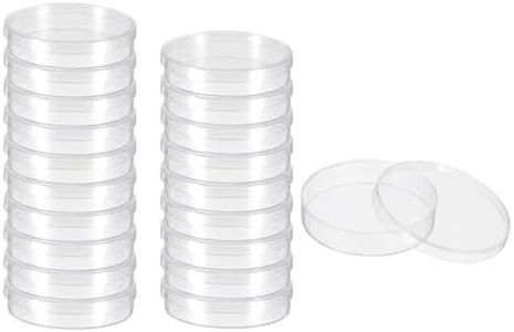 PATIKIL 60mm Plastic Petri Dishes with Lid, 20 Pcs Petri Plates Tissue Culture Plate for Lab Science Experiment, Clear