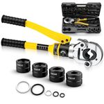 Proster Hydraulic Crimping Tool 8 Tons - 360° Hydraulic Pipe Tube Crimping Pliers with 4TH-Type Dies(TH16, TH20, TH26, TH32), Plumbing Crimper for Aluminum-Plastic Composite Pipe, PEX Pipes, PB Pipes