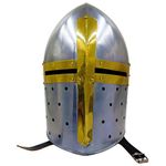 AnNafi® Medieval Knight Sugarloaf Armor Helmet Reenactment Helmet | Cosplay Sca (Helmet)