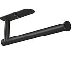 VAEHOLD Adhesive Paper Towel Holder Under Cabinet Wall Mount for Kitchen Paper Towel, Black Paper Towel Roll Holder Stick to Wall, SUS304 Stainless Steel（Black）