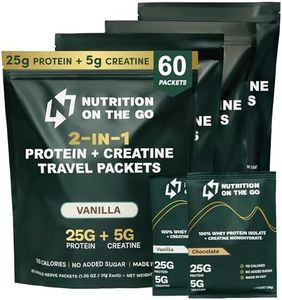 Nutrition On The Go Mixed Whey Protein Powder with Creatine - 25g Protein, 5g Creatine - Single-Serve Packets for Travel, On-The-Go - Gluten-Free, No Added Sugar - (60-Pack)