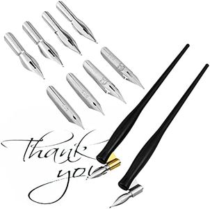 Zonon Oblique Calligraphy Dip Pen Set Include 2-in-1 Calligraphy Oblique Pen or Straight Pen Holder with 8 Pcs Replacement Nibs(2 Sets)