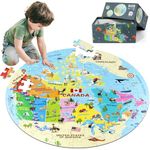 DIGOBAY Canada Map Jigsaw Puzzle, 70 Piece Canada Floor Puzzles for Kids Ages 4-12, Jumbo Round US Geography Puzzle Educational Learning Toys Gift for Children Boy or Girl