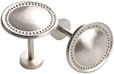 Deco Window Curtain Holdback Tieback Spin Medallion (Set of 2), Satin Silver, Satin Silver, 11cm x 7.3cm