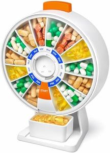 Cruxer Large Capacity Pill Dispenser with Easy Push-Button Dispensing Design,7 Day 2 Times a Day & 14 Day Pill Organizer,Wall-Mounted & Standing Use,Weekly Pill Box for Vitamins & Fish Oil & Medicine