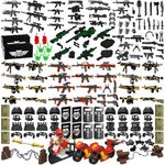 Nicolababe Weapon Pack Military Weapon Set Incl Helmet Body Armor Cloak and Motorcycles Designed for Minifigures Compatible with Minifigures of All Major Brands (SWAT Weapon)