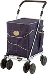 Sholley 4 Wheel Push Shopping Trolley, Strong, Well Balanced, Aids Walking, Regular 5'4" and Over (Mulberry)